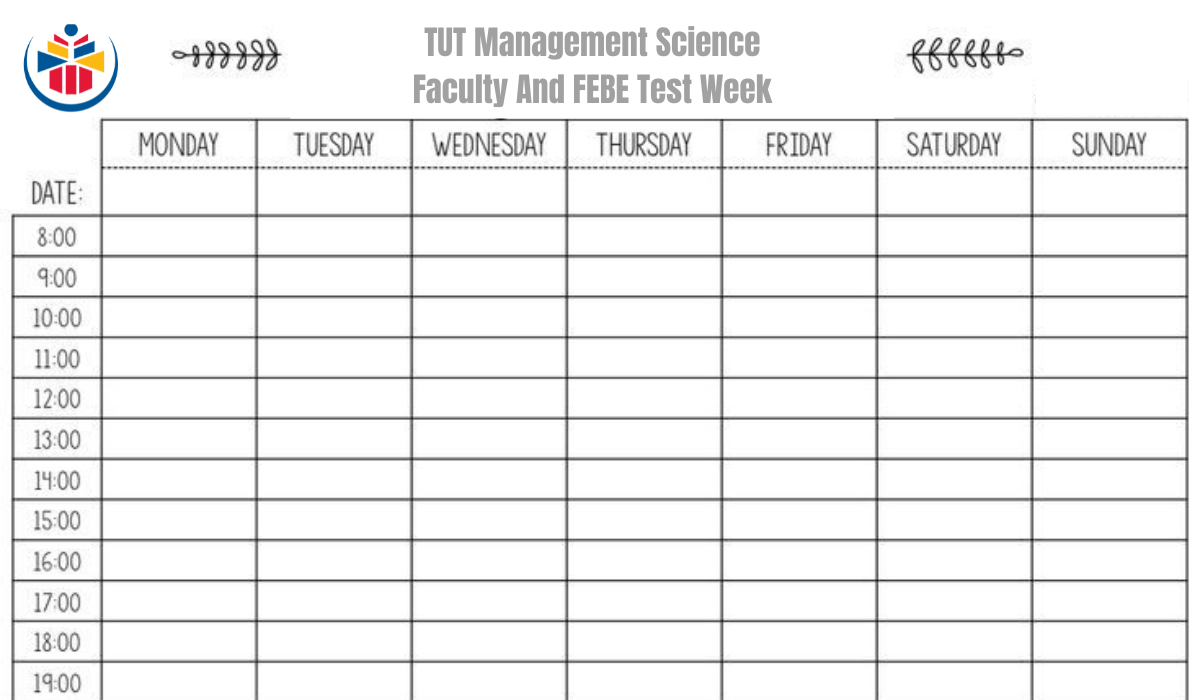 TUT Management Science Faculty And FEBE Test Week Timetable
